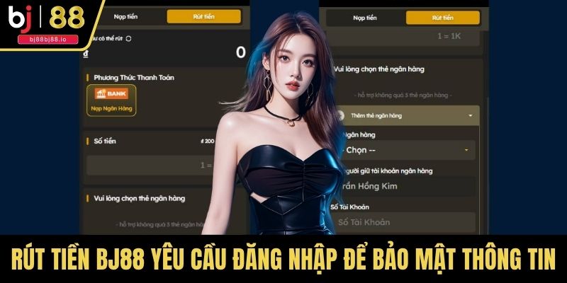 Rút tiền BJ88 yêu cầu đăng nhập để bảo mật thông tin